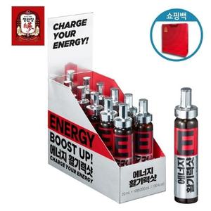 정관장 에너지 활기력 샷 20ml 10병 + 쇼핑백 포함 - 인삼농축액 선물세트 명절선물