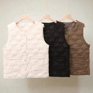 초경량 여성 심플 패딩 조끼 슬림핏 보온 방한 겨울조끼 베스트