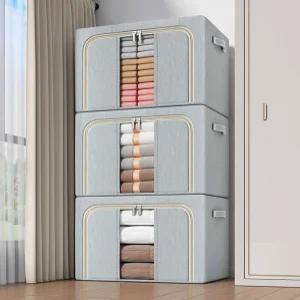 대용량 프리미엄 접이식 수납 리빙박스 옷 이불 정리함 보관함 보관 박스 수납장 침대밑 이불장 옷장 언더베드 장난감 선반 정리 패브릭 펜트리
