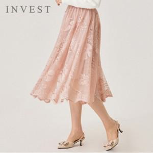 [인베스트] 레이스밴딩롱스커트_IN5S1SK8031