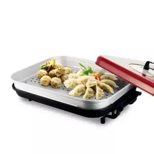 찜요리와 팬요리를 한번에 큰재료 찜요리도  OK  대형 찜기 겸용 전기 잔치팬  KSJ-6242