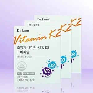 닥터린 초임계 비타민 K2 D3 프리미엄 300mg x 30정 x 3개 / iuy