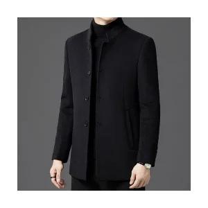 GLINE 남성 코트 하프 심플 모직 가을 겨울 차이나 울 캐주얼 보온 JEN4