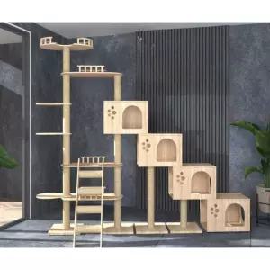 계단식 캣타워 하우스 선반 등반 원목 기둥 프레임