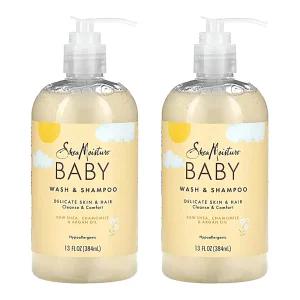 시어모이스처 베이비 아기 바디 워시 샴푸 로우 시어 캐모마일 아르간 오일 384ml 2팩