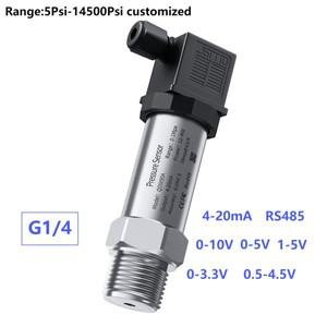 G1/4 유압 압력 트랜스미터 -1bar 100bar 4-20mA DC24V 게이지 0-5V 0.5-4.5V RS485 센서