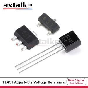 조정  전압 기준 칩 IC 트랜지스터 TL431 CJ431 WS431 SOT23 SOT89 TO92 DIP SMD 0.5% 2.5V-36V 100mA 50