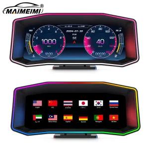 P4 HUD OBD2 및 GPS 자동차 헤드 업 디스플레이 스마트 고화질 속도계 자동 온보드 컴퓨터 연료 마일리지