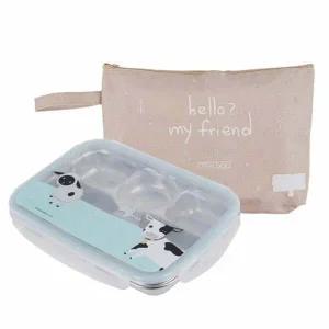 뚜껑있는 GZ44WL59 3찬 스텐식판 약25x17.7x4cm 케이스포함