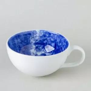 이천도자기 GW66MS90 수작업 청화 풍경 커피잔 210ml