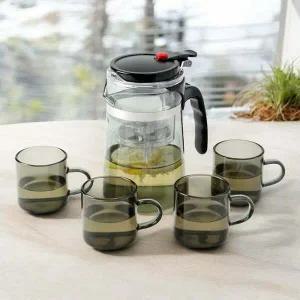 웰링 LH46TA53 버튼 드롭 차포트 찻잔 4인 다기세트