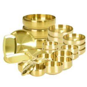 한국복진 티타늄코팅 이중구조 스텐레스 식기세트 4인구성