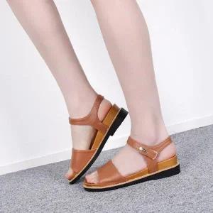빅사이즈 가을신상 가을 여자끈샌들 스트랩 통굽 플랫 (WEF04BB)