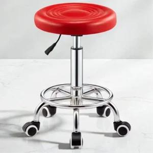 높이조절 빨간색 원형방석 바퀴의자 오래쓰는 진료실 관공서