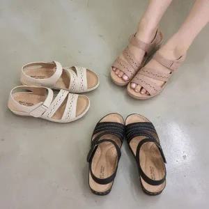 빅사이즈 슬리퍼 끈샌들 플랫 웨지 힐 샌들신발 가을 (WEF09DD)