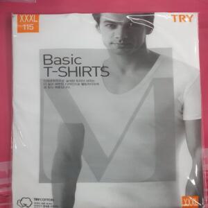 10 장  TRY 남자 U넥T 반팔런닝   백물  90 95 100 105 110 115  쌍방울 트라이 백색 순면  빅사이즈 XXXL