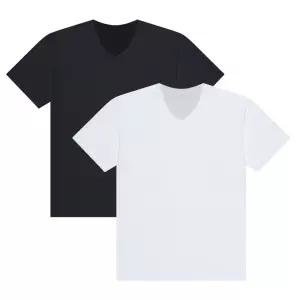 남녀공용 30수 무지 브이넥 반팔 티셔츠 S-2XL