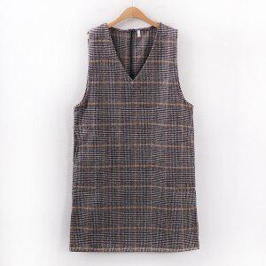 [아이우먼] 체크울조끼원피스 MN8265M401 빅사이즈
