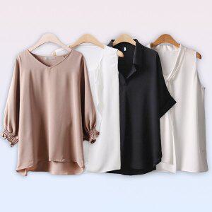 [아이우먼]빅사이즈여성의류 봄 블라우스 민소매 셔츠 쉬폰 셔링