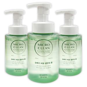 해피바스 마이크로미셀라 모이스처 솝베리 버블폼 클렌징폼 300ml 3개