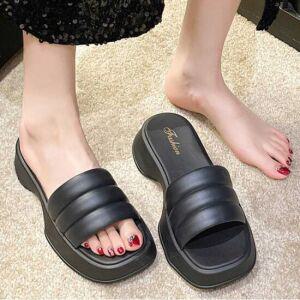 통굽슬리퍼 키높이 EVA 편한신발 각진코 두툼스트랩