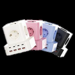 버티탭 버티컬 고용량 4000W 타워 멀티탭 큐브 13구 캠핑 디자인 여행용 인테리어 2m