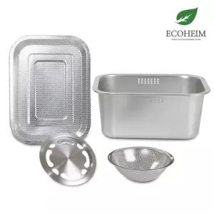 에코하임 304 올 스텐 싱크볼 세트(설거지통,타공트레이,배수구망+스텐 커버)