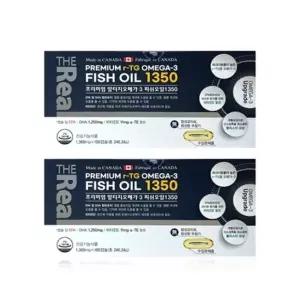 더리얼 프리미엄 저온초임계 알티지 오메가3 피쉬오일1350 1368mg x 180캡슐 2개
