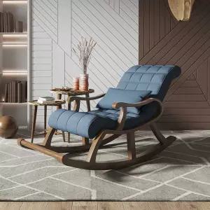 원목 흔들의자 싱글 쿠션 라운지 1인용 스윙 쇼파 흔들의자(탈부착세탁가능)-다크그레이