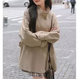 [하프클럽/패션]비조하이넥 트렌치 하프코트 257C508A