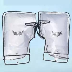 오토바이 가죽 핸들커버 투명 방수 방한 토시 2종세트