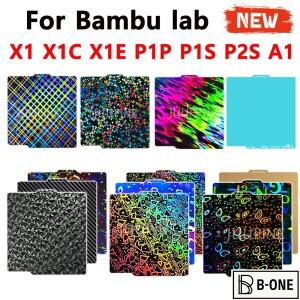 밤부랩 A1 P1P P1S 스무스 X1C 스프링 스틸 시트 양면 3D 프린팅용 P2S 빌드 플레이트 (밤부 카본 베드 P2S