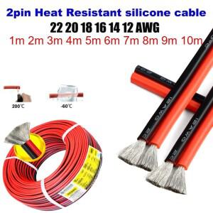 내열성 태양광 배터리 2핀 실리콘 와이어 자동차 케이블 22 20 18 16 14 12 AWG 스피커 인버터 UPS LED 조