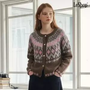 [르샵]노르딕 패턴 니트 긴팔 가디건 (DP4CK022A)