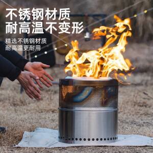 레트로 듀얼 연소 캠핑 화로 대형 원통형 장작 불태우기 바베큐 그릴 Lcp-Sb07