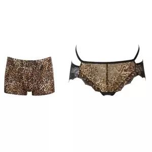 [비너스](본점) VMP1810T&VPT1710S 호피플라워 나염 여성레이스&남성드로즈 커플 팬티