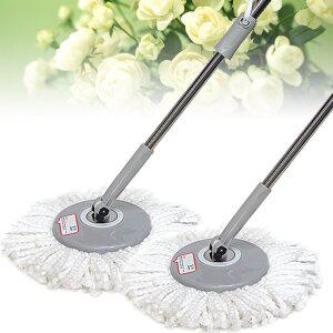 [기타]회전걸레 스테인레스 3단 봉세트 밀대걸레 회전청소기