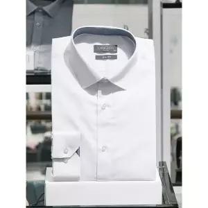 [란체티](김해점) 남성 화이트/블랙 비즈니스 슬림핏 긴소매셔츠 LZRTC70WH /72BA