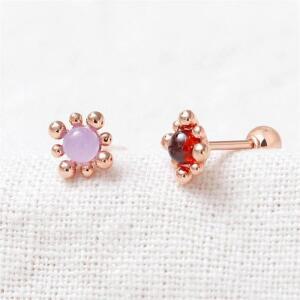 [오노마] ONM 14K 금침 컬러 스톤 볼 로즈골드 피어싱