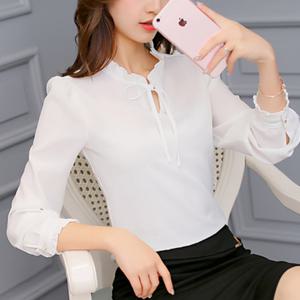 로로스키니 여성 가을 긴팔 셔츠 프릴 카라 블라우스  LS0433