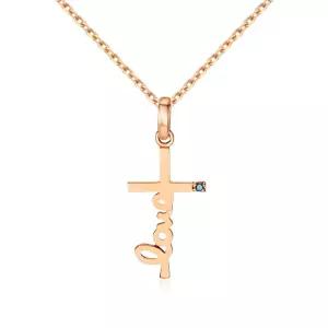 갤러리아 [비앤비골드] 18K 청다이아 러브 십자가 펜던트 NPP40634