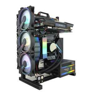 수냉식 컴퓨터 오픈 케이스 조립 게이밍 PC 데스크탑