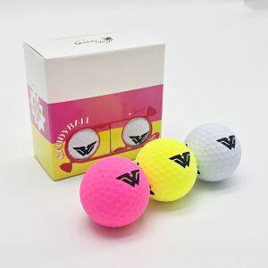 비거리 20m 보장 향기나는 캔디볼 고반발골프공 스크린 비거리골프공 선물 4개입, 핑크 무광
