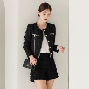 [시크라인] (~XXL까지) 레인 투포켓 골드버튼 트위드 자켓 봄 가을 오피스룩 하객룩 데이트룩 모임룩 미시룩 빅사이즈