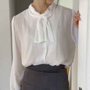 빅사이즈 503 고져스리본타이블라우스 DGOT996