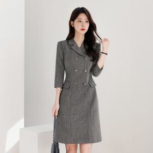 [시크라인] (~XXL까지) 제티션 카라 플랩 트위드 버튼 원피스 봄 가을 하객룩 오피스룩 데이트 모임 미시 빅사이즈