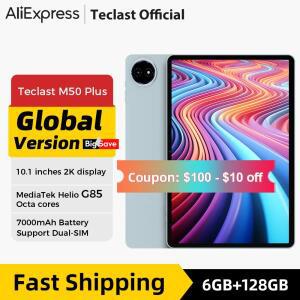 Teclast M50 Plus 태블릿 10.1인치 화면 6GB 128GB Helio G85 8코어 7000mAh 배터리 Android 14 듀얼 SIM G