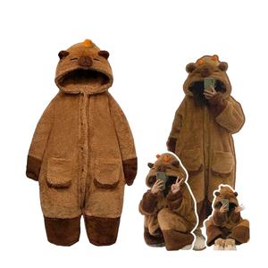 동물잠옷 극세사 파자마 반티 후드 반바지 빅사이즈 공룡 곰돌이 사계절 프린트 잠옷 단체복