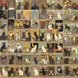 72PCS 고양이 타로 카드 스티커 만화 미스터리 운세 오토바이 수하물 DIY 노트북 자전거 스케이트 보드 기