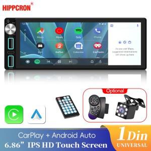 자동차 라디오 6.86 인치 1 Din 블루투스 Autoradio 유선 CarplayAndroid IPS 스크린 USBType-C 충전 7 색